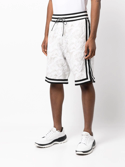 Shop Mostly Heard Rarely Seen Camouflage Jacquard Track Shorts In White