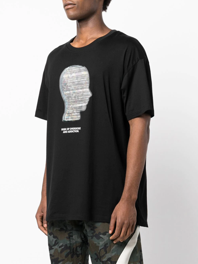 Shop Mostly Heard Rarely Seen Graphic-print Stretch-cotton T-shirt In Black