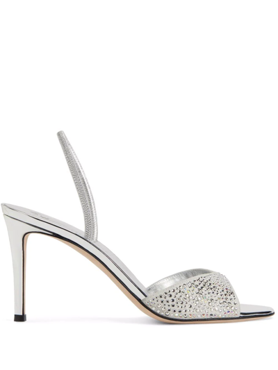 Shop Giuseppe Zanotti Lilibeth Starlight Sandals In Silver