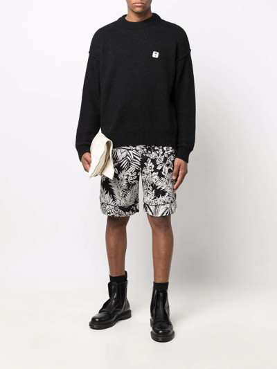 Palm Angels Parrot-print Track Shorts In Schwarz