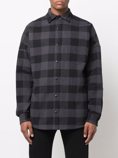 Shop Palm Angels Classic-logo Checked Overshirt In Schwarz