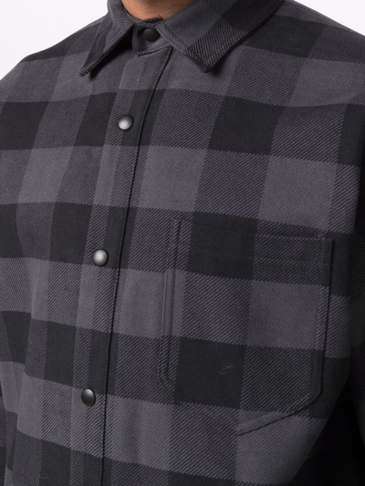 Shop Palm Angels Classic-logo Checked Overshirt In Schwarz