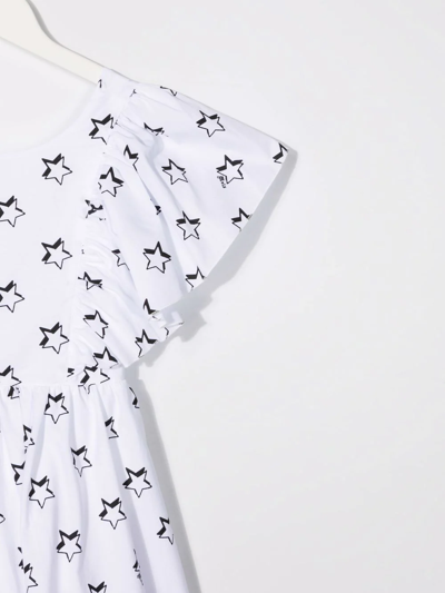 Shop Monnalisa Star-print Cotton Dress In White