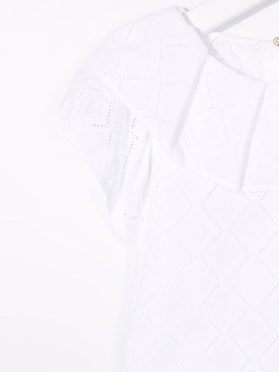 Monnalisa Perforated-design Top In White