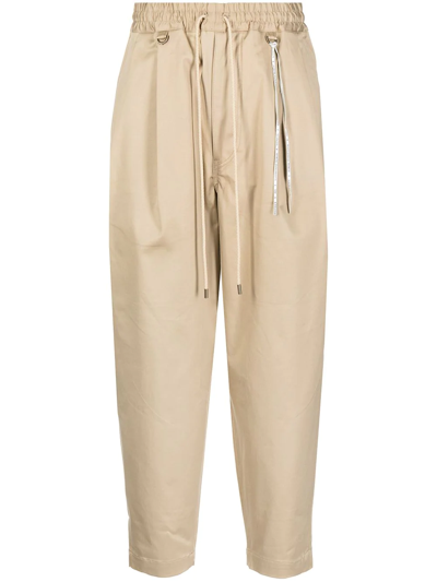 MASTERMIND JAPAN DRAWSTRING TAPERED-LEG TROUSERS 