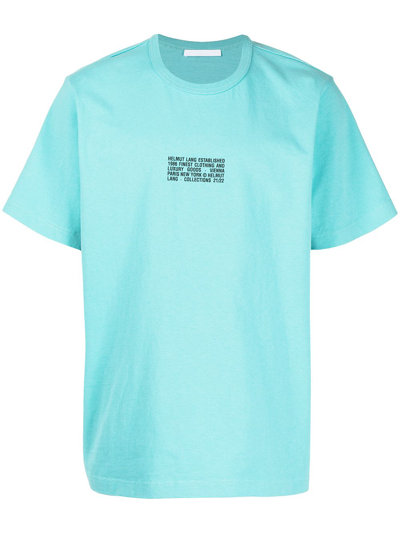 Shop Helmut Lang Distort Logo Print T-shirt In Blau
