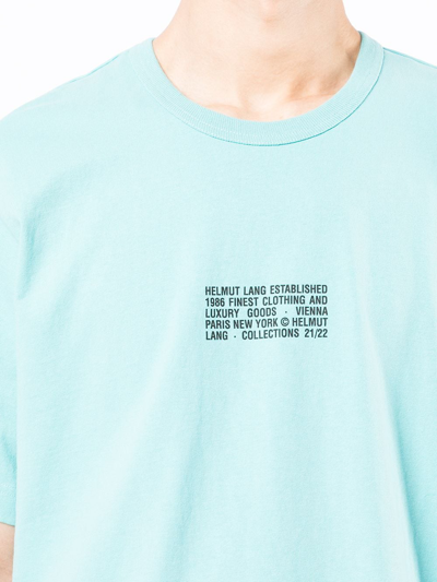 Shop Helmut Lang Distort Logo Print T-shirt In Blau