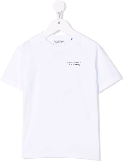 Shop Marcelo Burlon County Of Milan Logo-print Cotton T-shirt In White