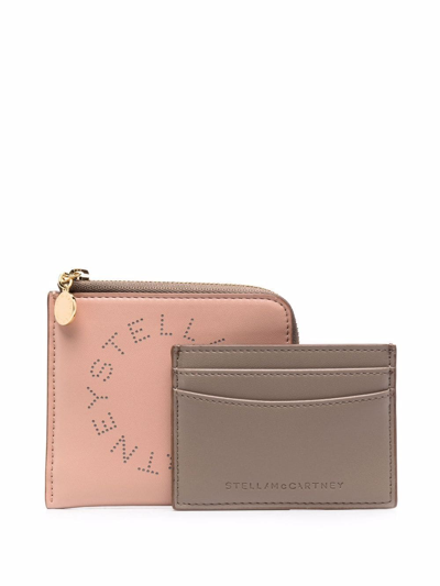Stella Mccartney Stella Logo Compact Wallet In Rosa