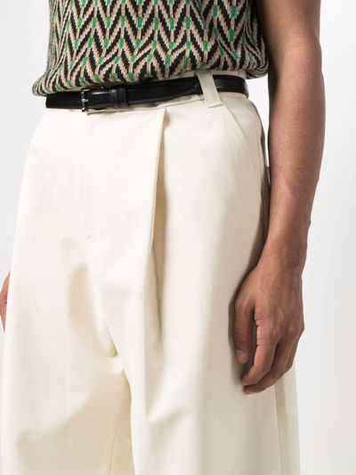 Studio Nicholson Sorte Wide-leg Pleated Trousers In Nude