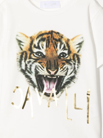 Shop Roberto Cavalli Junior Tiger Logo-print T-shirt In White