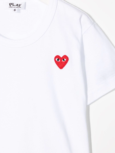 Comme Des Garçons Play Heart-print Short-sleeved T-shirt In White