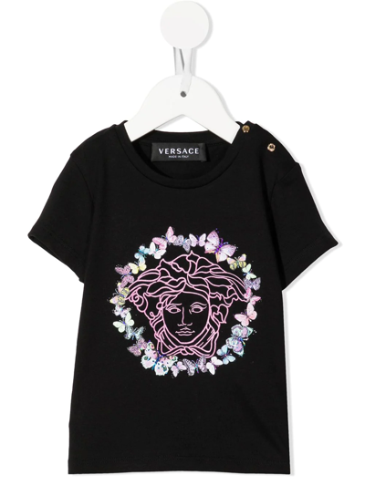 Shop Versace Medusa-print T-shirt In Black