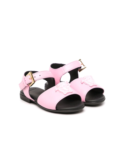 Shop Versace Medusa-head Buckled Sandals In Pink