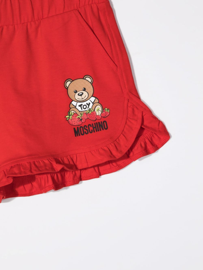 Shop Moschino Teddy Bear-print Shorts In Red