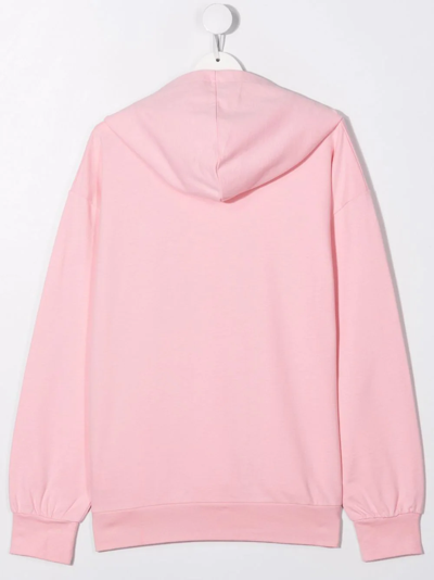 Shop Douuod Teen Logo-patch Pullover Hoodie In Pink