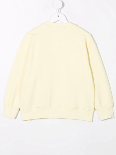 Shop Mm6 Maison Margiela Logo-print Cotton Jumper In Yellow