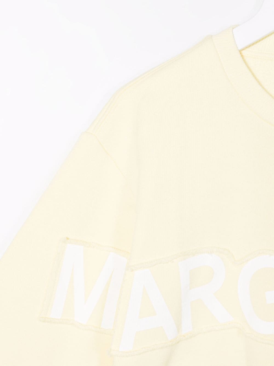 Shop Mm6 Maison Margiela Logo-print Cotton Jumper In Yellow