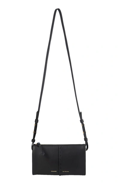 Shop Frame Les Second Leather Wallet Crossbody Bag In Noir
