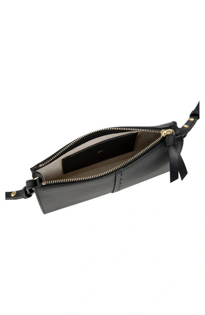 Shop Frame Les Second Leather Wallet Crossbody Bag In Noir