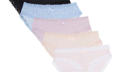 Honeydew Petra Hipster Underwear In Cove Ditsy/imperial/black