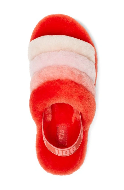 Shop Ugg ® Fluff Yeah Genuine Shearling Slingback Sandal In Lava Flow Multicolor
