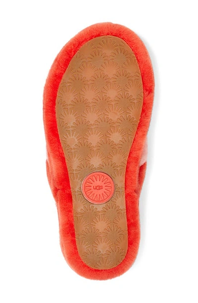 Shop Ugg ® Fluff Yeah Genuine Shearling Slingback Sandal In Lava Flow Multicolor