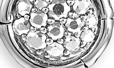 John Hardy Sterling Silver Pave White Topaz Bamboo-textured Circle Stud Earrings In White
