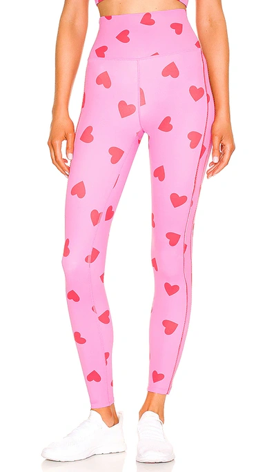 Slang voelen Toeschouwer Beach Riot Kat Heart Print High Waist Leggings In Valentine Heart In Pink |  ModeSens
