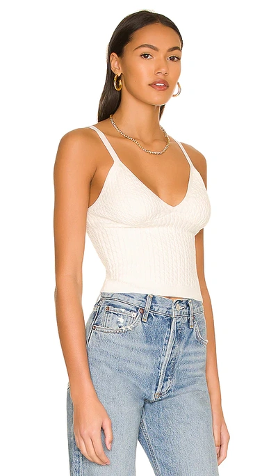 Shop Alice And Olivia Kenna Cable Cropped Sweater Tank In White
