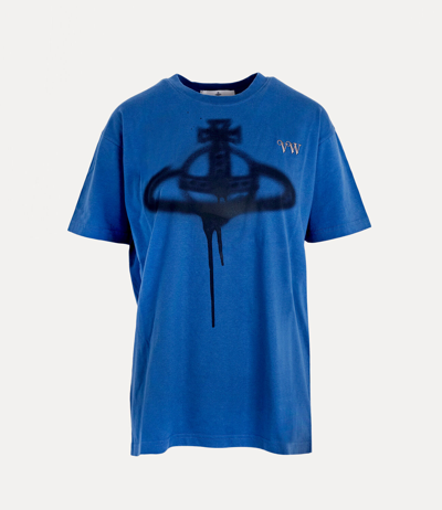 Shop Vivienne Westwood Spray Orb Classic T-shirt In Blue