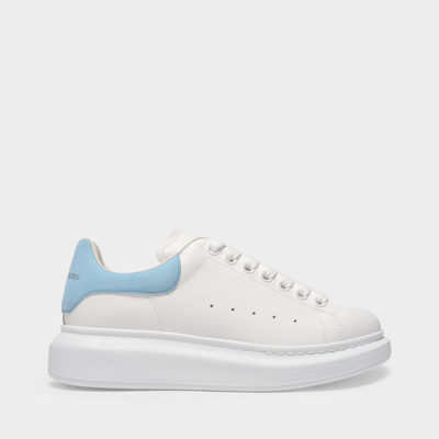Shop Alexander Mcqueen Oversized Sneakers -  - White/powder Blue - Leather In Multicoloured