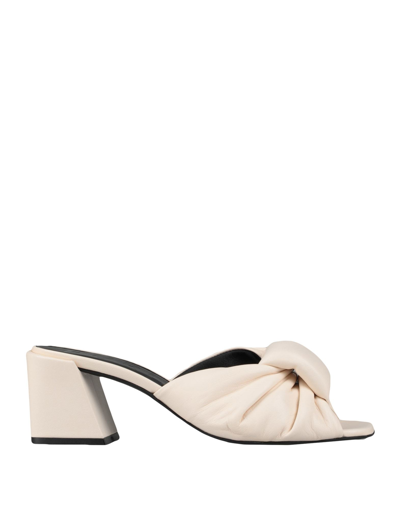 Shop Furla Piuma Mule Sandal T.60 Woman Sandals Ivory Size 11 Ovine Leather In White