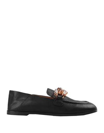 Shop See By Chloé Woman Loafers Black Size 8 Goat Skin