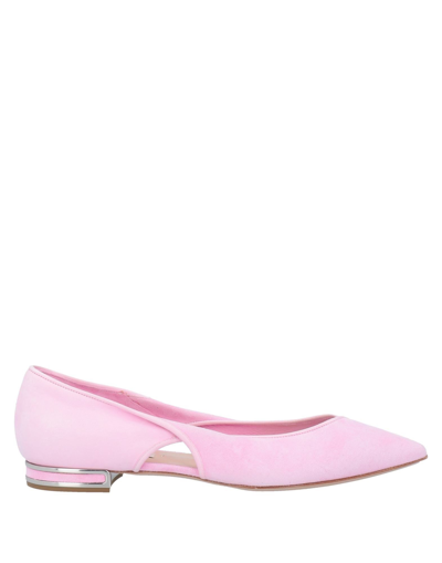 Shop Casadei Woman Ballet Flats Pink Size 6.5 Soft Leather