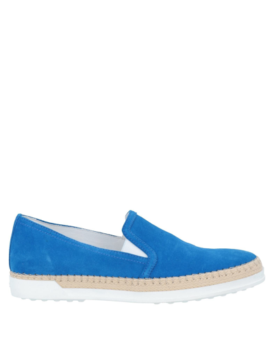 Shop Tod's Woman Sneakers Azure Size 7 Soft Leather In Blue