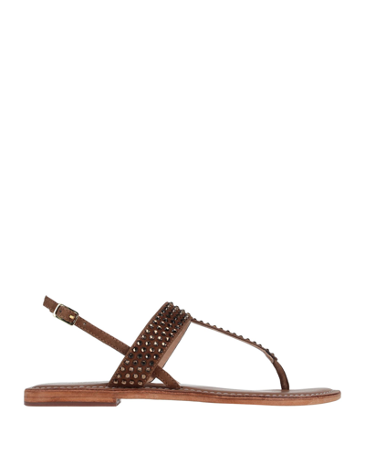 Shop Cb Fusion Toe Strap Sandals In Brown
