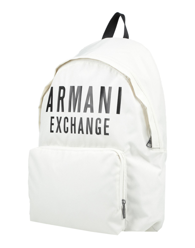 Shop Armani Exchange Backpacks In Ivory