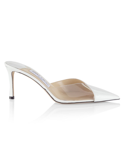 Shop Jimmy Choo Women's Claria Patent Leather & Pvc Mules In White