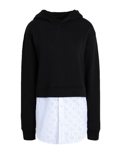 Shop Karl Lagerfeld Woman Sweatshirt Black Size L Organic Cotton, Recycled Polyester