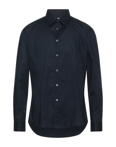 Shop Grey Daniele Alessandrini Man Shirt Midnight Blue Size 16 ½ Cotton, Elastane
