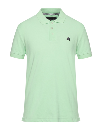 Shop Moose Knuckles Polo Shirts In Acid Green