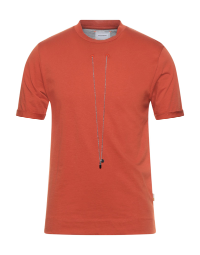 Shop Gazzarrini Man T-shirt Rust Size S Cotton In Red