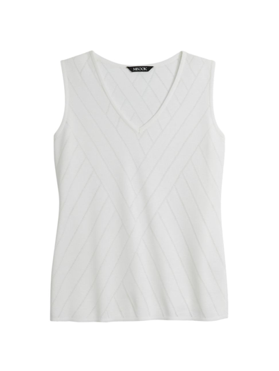Shop Misook Women's Directional Burnout Knit Tank Top In White