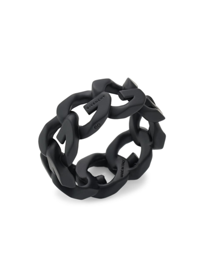 Shop Givenchy Men's G Chain Black Enamel Ring
