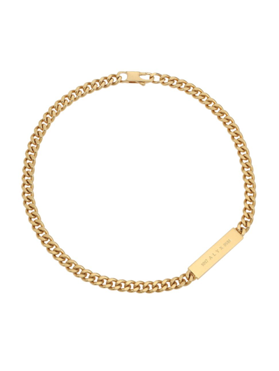 Shop Alyx Men's Thinner Id Necklace In Gold Shiny
