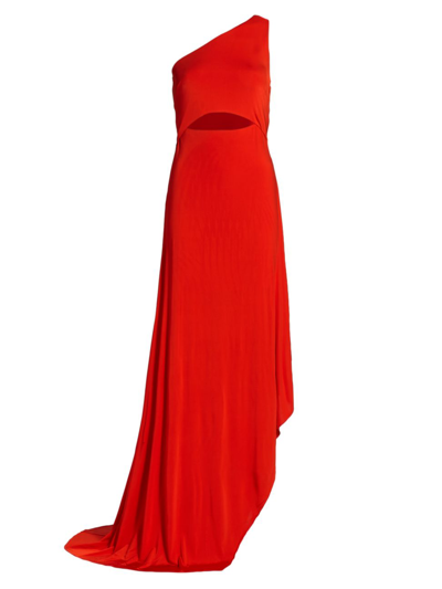 Halston Clara Jersey Gown In Vermillion