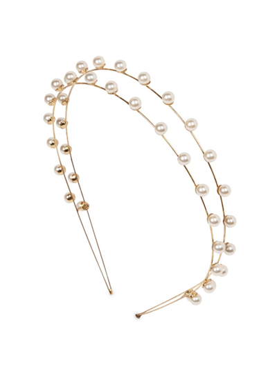 Shop Jennifer Behr Women's Ayla Faux-pearl Headband In Pearl Gold