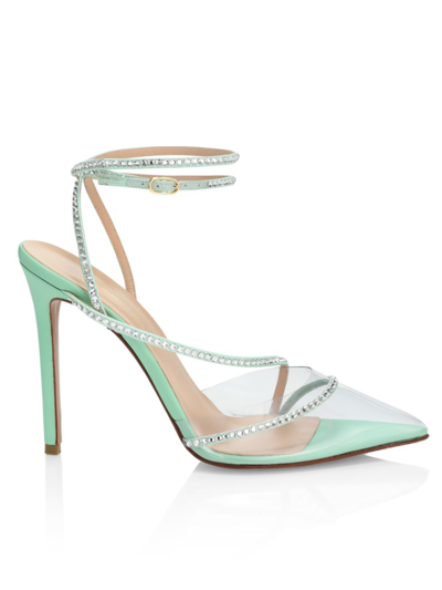 Shop Andrea Wazen Women's Dassy Sunset 2 Embellished Pumps In Jade Green