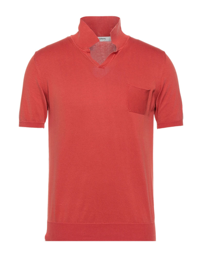 Shop Alpha Studio Man Sweater Orange Size 46 Cotton